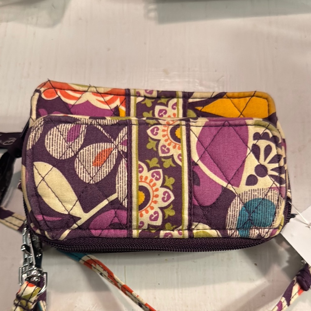 Vera Bradley Purple floral Crossbody and Wallet all in one, 3 compartments